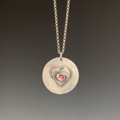 Heart Pendant with Pink Tourmaline