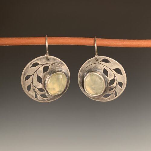 Branch Earrings with Prehnite