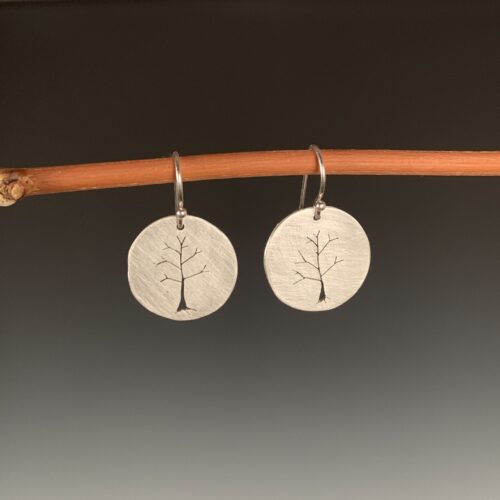 Silver Tree Earrings - Small