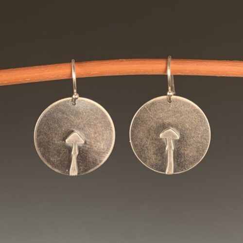 Layered Silver Mushroom Earrings