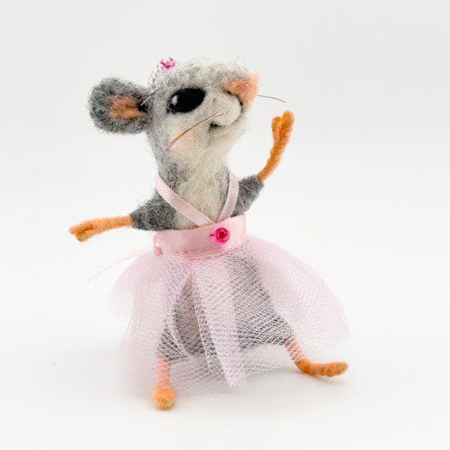 Needle Felted Ballerina Mouse