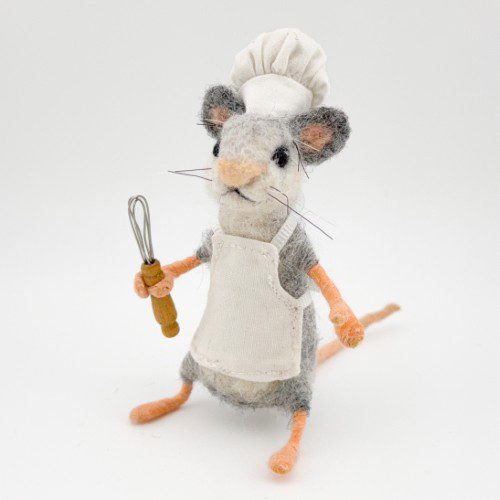 Needle Felted Chef Mouse