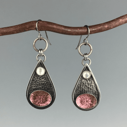 German Glass and Moonstone Earrings