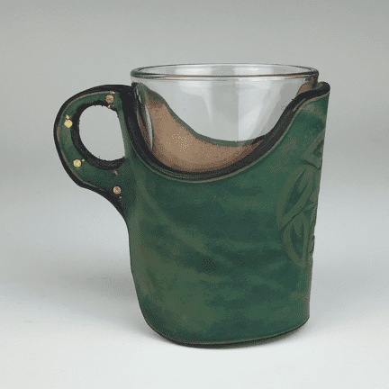 Leather Latte Glass Sleeve