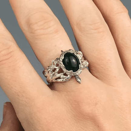 Turtle Ring with Bloodstone