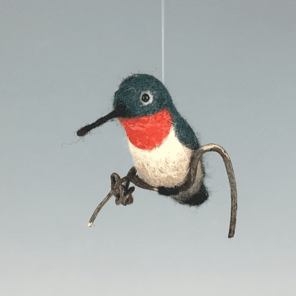 Felted Perched Hummingbirds