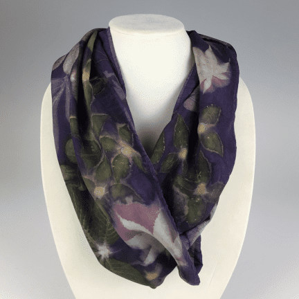Cowl Neck Botanical Silk Scarf