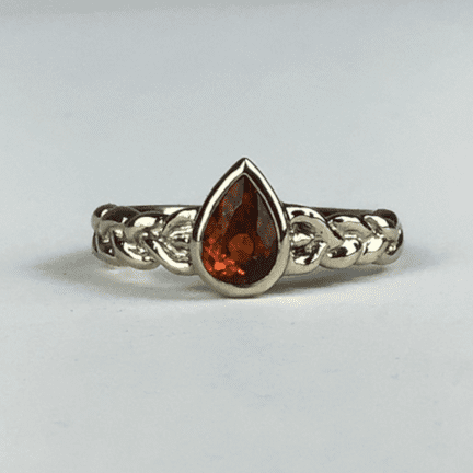 Celtic Pear Citrine Ring