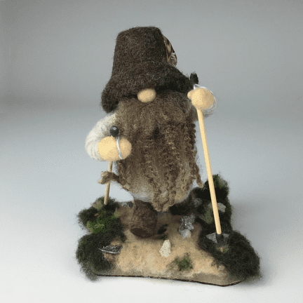 Felted Hiking Gnome