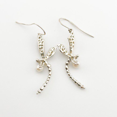 Alternative view of Dragonfly with Pearl Earrings