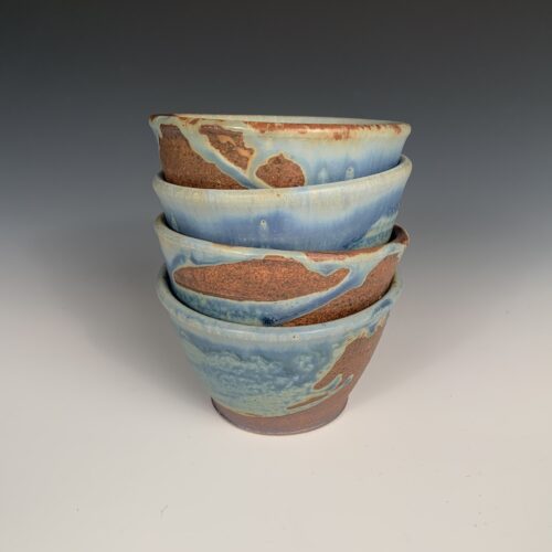 Alternative view of Set of Small Earthy Blue Bowls