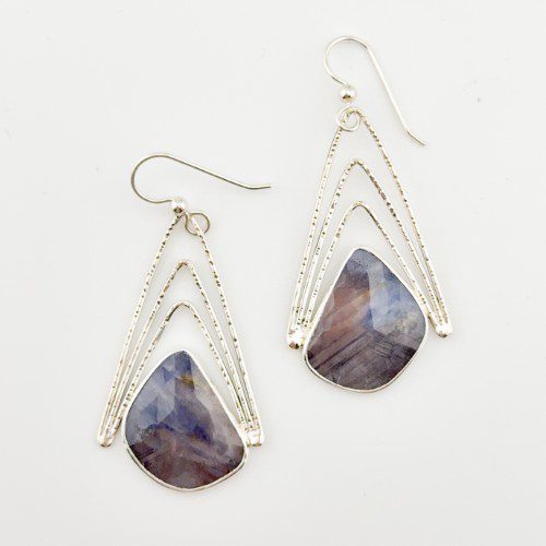 Faceted Sapphire Earrings