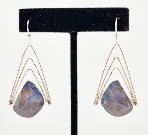 Alternative view of Faceted Sapphire Earrings