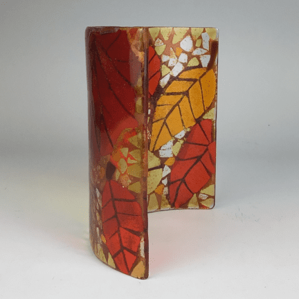 Alternative view of Fall Leaves Glass Candle Shield
