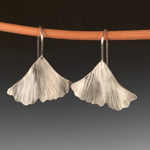 Sterling Silver Ginkgo Leaf Earrings