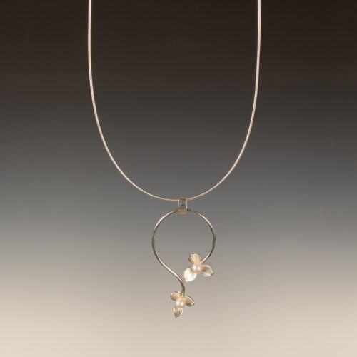 Alternative view of Hydrangea Blossom Necklace with Pearls