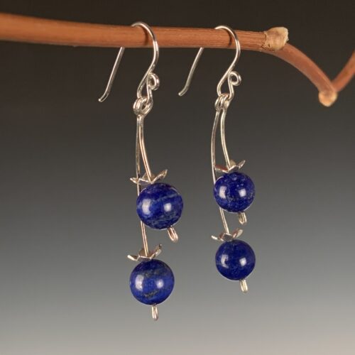 Lapis Blueberry Drop Earrings