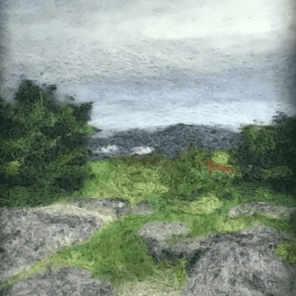 Alternative view of "View from Pitcher Mountain" Framed Fiber Wall Art