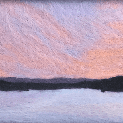 Alternative view of "Winter Sunset" Framed Fiber Wall Art