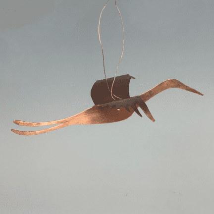 Heron Copper Ornament
