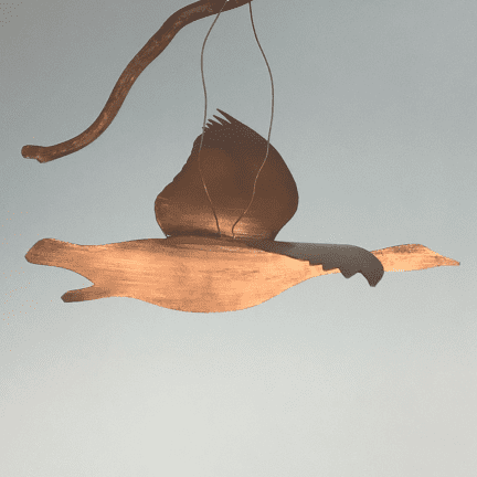 Alternative view of Loon Copper Ornament
