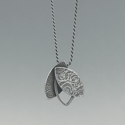 Alternative view of Textured Leaf Pendant