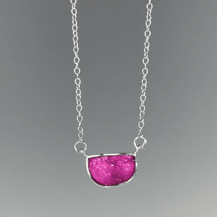 Alternative view of Cobalt Calcite Pendant