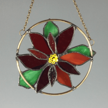 Small Stained Glass Poinsettia