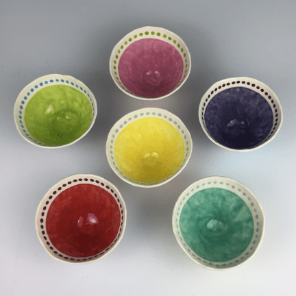 Small Transparent Colored Glass Bowls by Nicholas Kekic (Art Glass