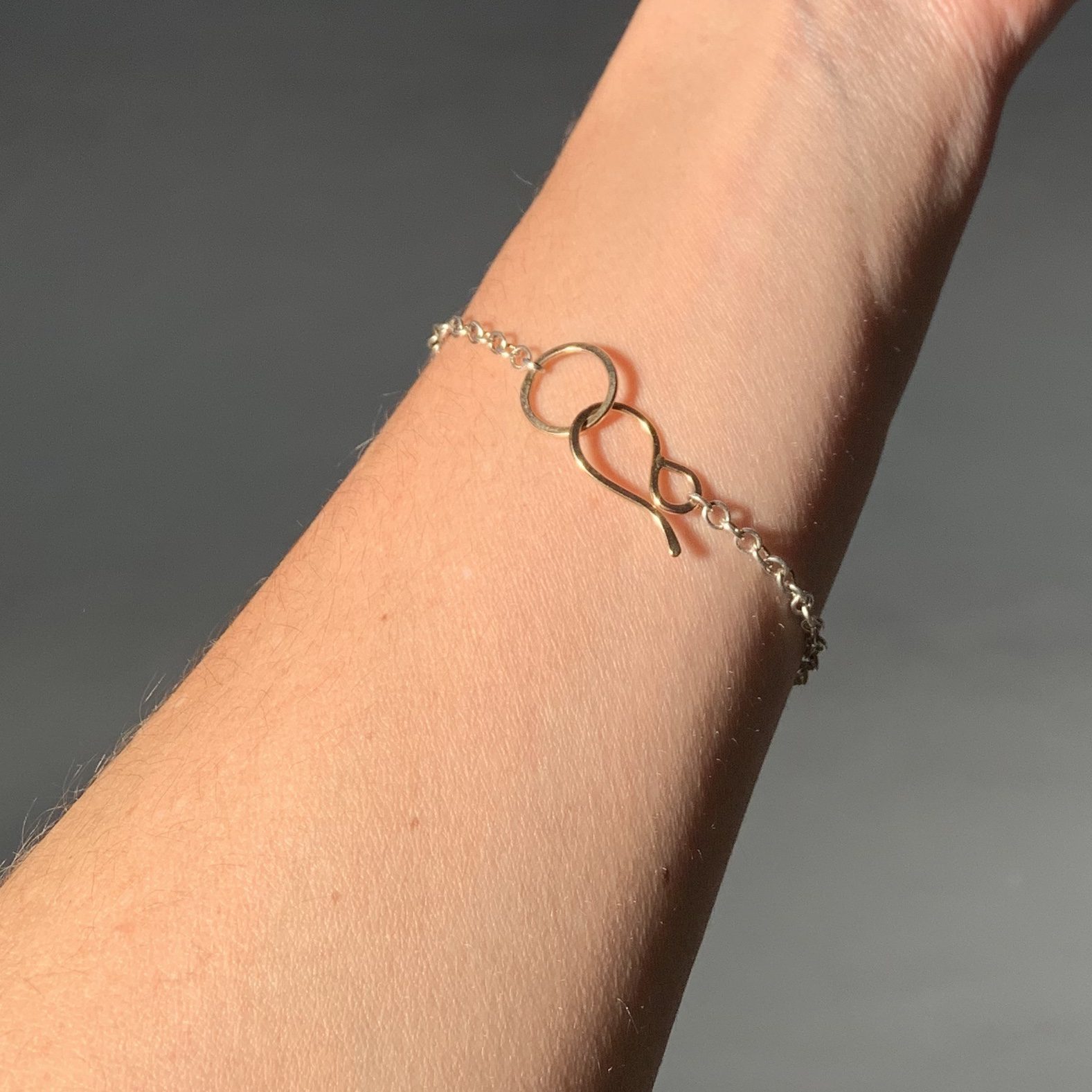 Gold and Sterling Link Bracelet - Image 4