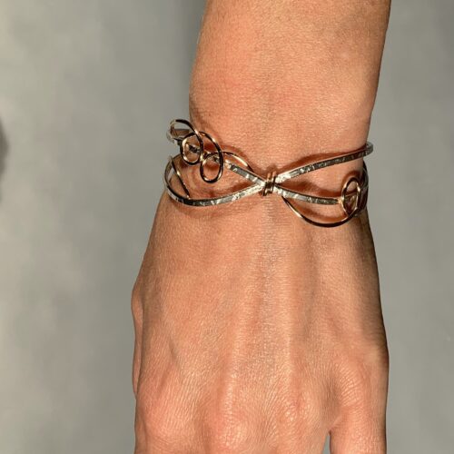 Silver and Gold Fill Ribbon Bracelet - Image 2