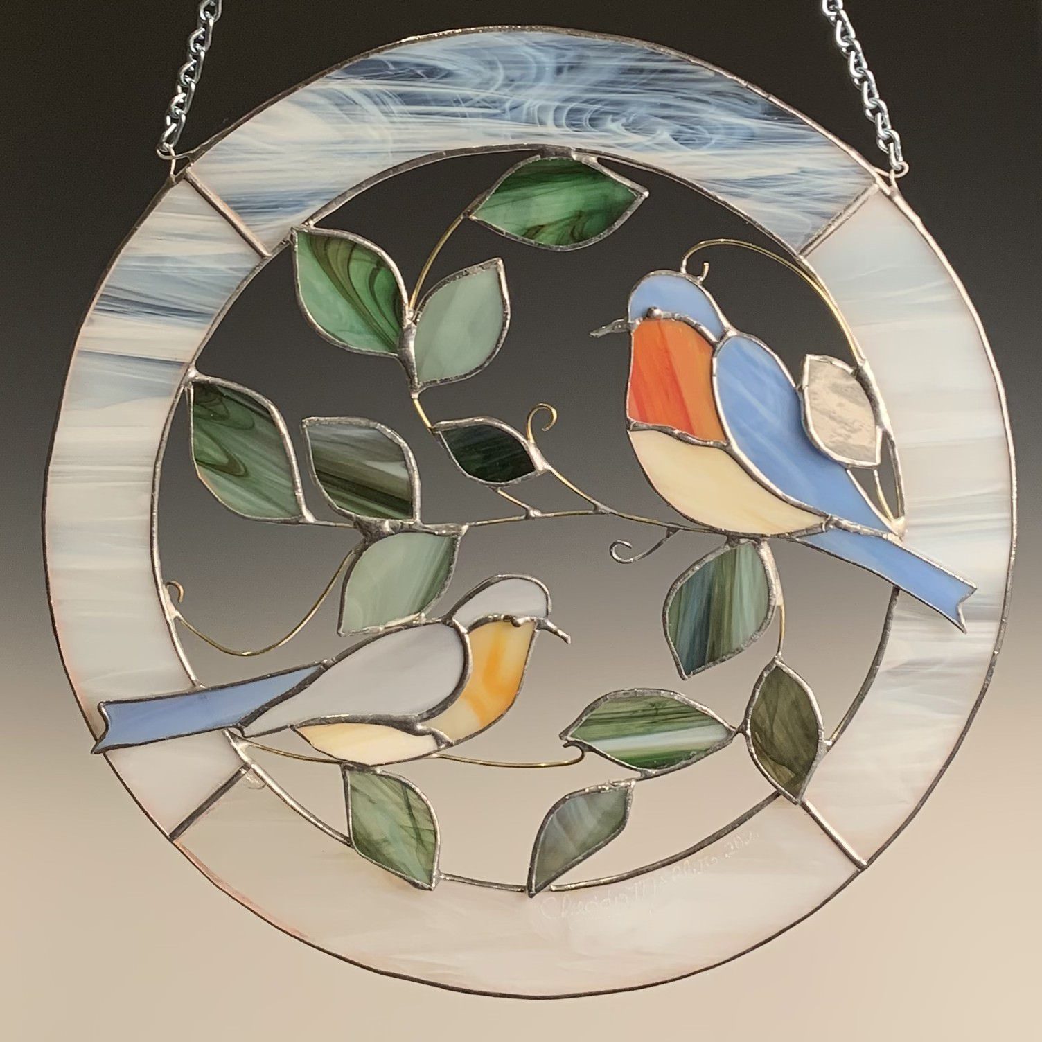 Blue Birds Stained Glass - Image 3