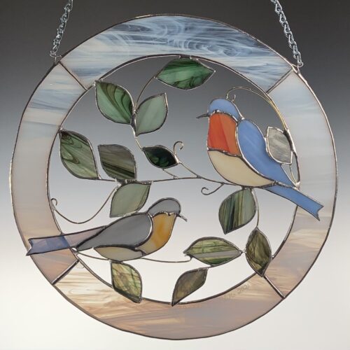 Alternative view of Blue Birds Stained Glass