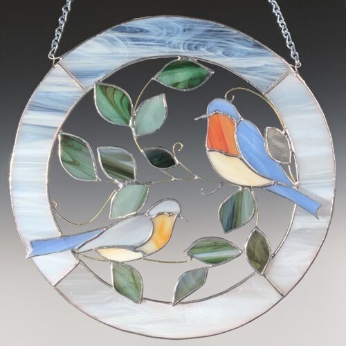 Blue Birds Stained Glass