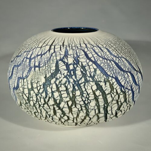 Blue and Green Crack Textured Sphere - Image 3