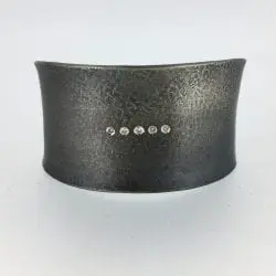 Elkin-Rick-Sterling cuff bracelet with diamonds